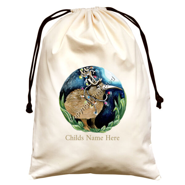 Xmas Kiwi - Large Canvas Santa Sack Thumbnail