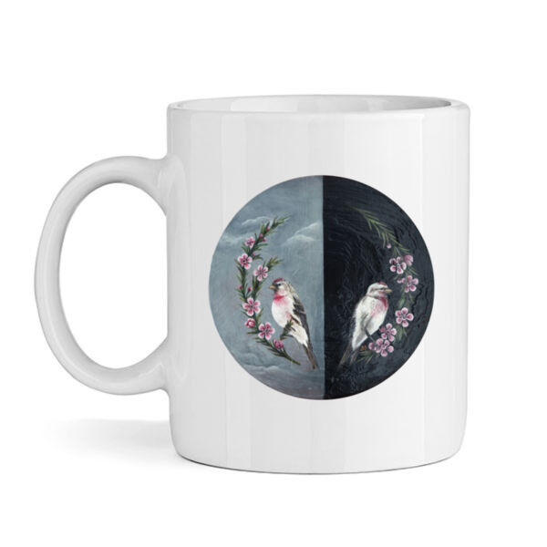 Redpoll in the Pink Manukā - Mug Thumbnail