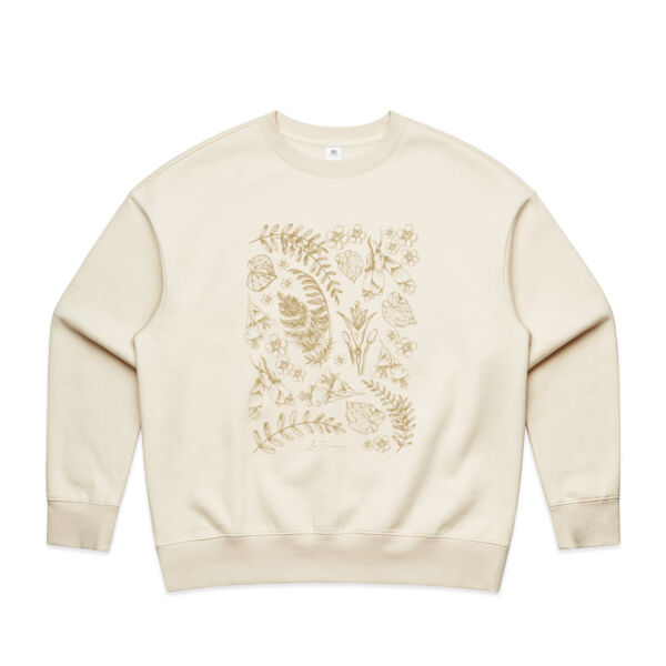 New Zealand Native Leaves and Flowers - AS Colour Womens Heavy Crew Thumbnail