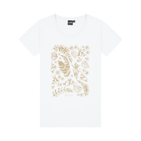 New Zealand Native Leaves and Flowers - Cloke Womens Silhouette Tee Thumbnail